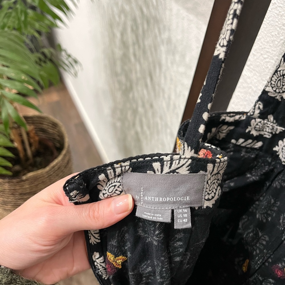 Anthropologie Floral Embroidered Cotton Jumpsuit - Picture 6 of 8